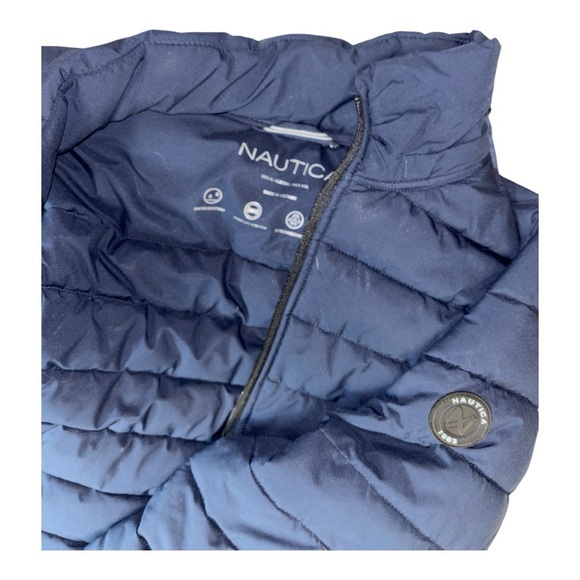 WOMENS NAUTICA XL PUFFER JACKET WITH REMOVABLE HOOD NAVY BLUE FITTED PACKABLE - Picture 8 of 13